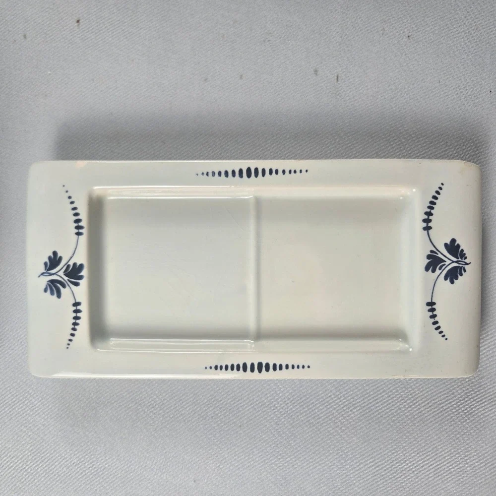 Vintage Delfts Blauw Condiment Set 2 Jars And Tray Hand Painted, Holland